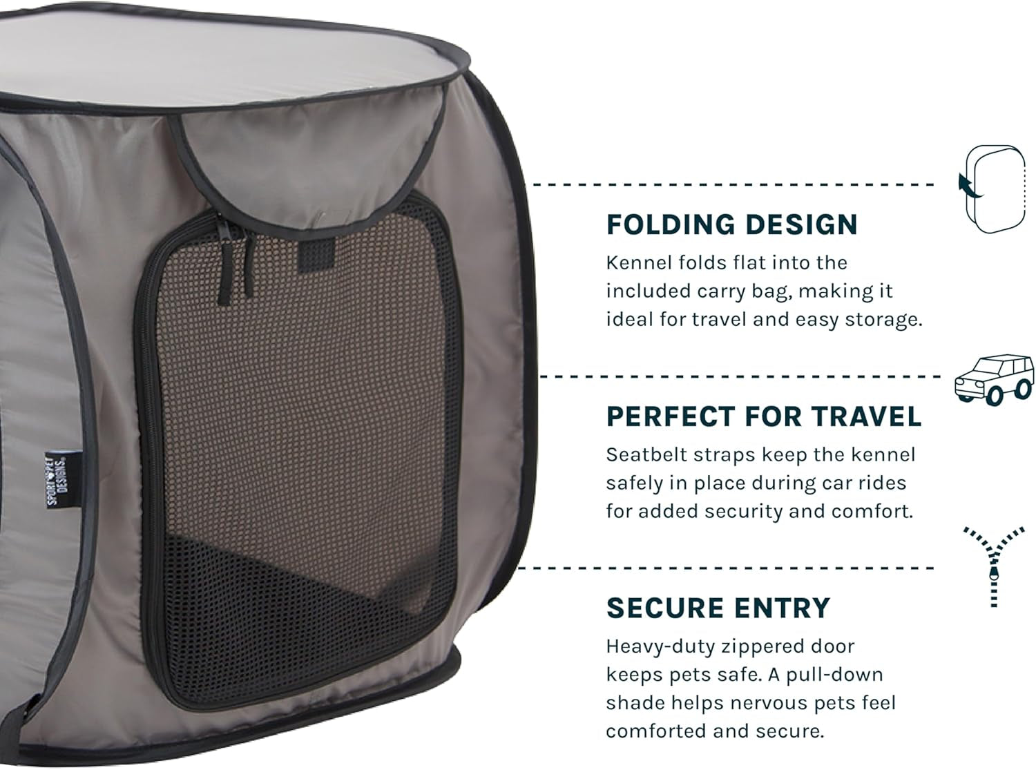 Sportpet Designs Portabl Pet Cage Kennel, Waterproof Pet Bed, Carrier Collection
