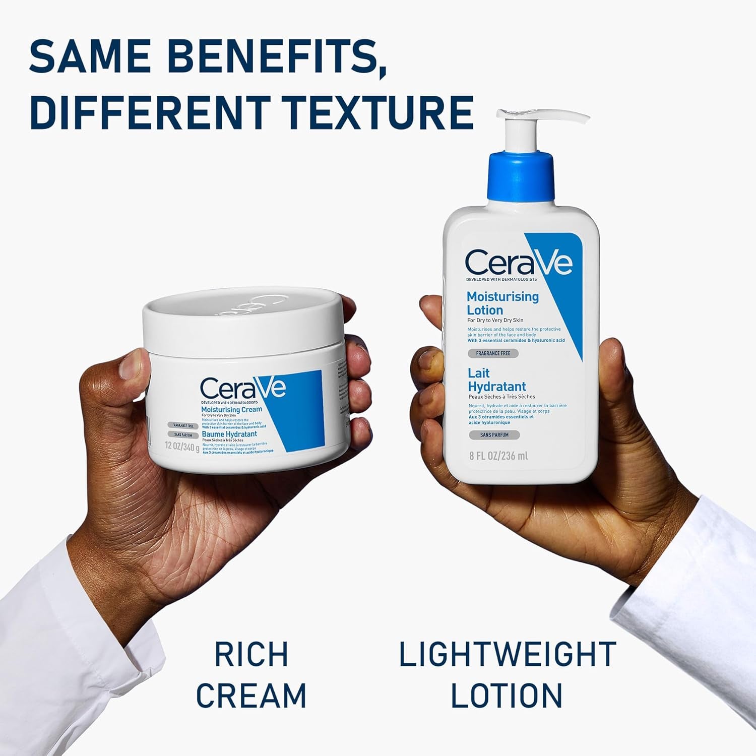 Moisturising Cream, Face & Body, with 3 Essential Ceramides & Hyaluronic Acid, for Dry to Very Dry Skin, 454 G/16 Oz