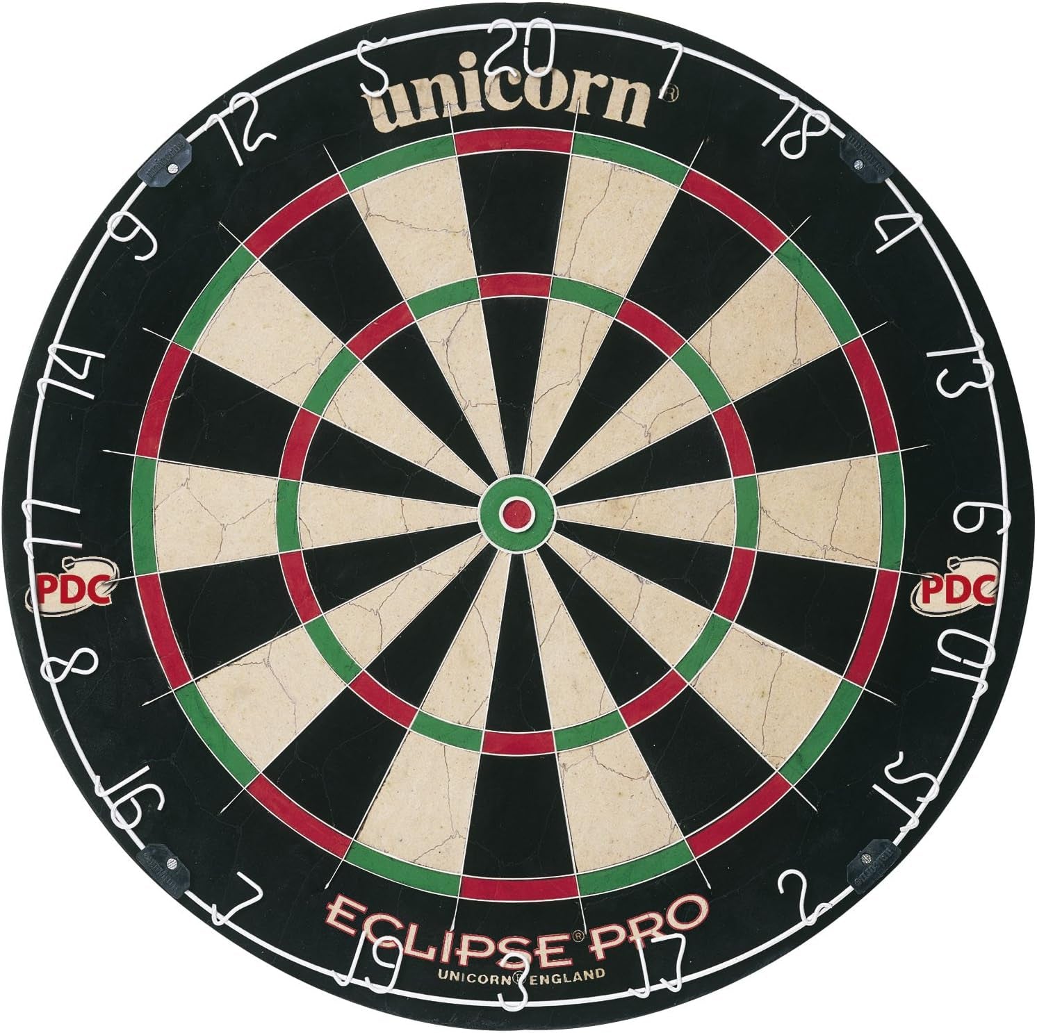 Dartboard Darts Board | Eclipse Pro/Eclipse Pro 2 | Flat Profile Number Ring | Championship Quality Sisal Bristle | Staple-Free Construction