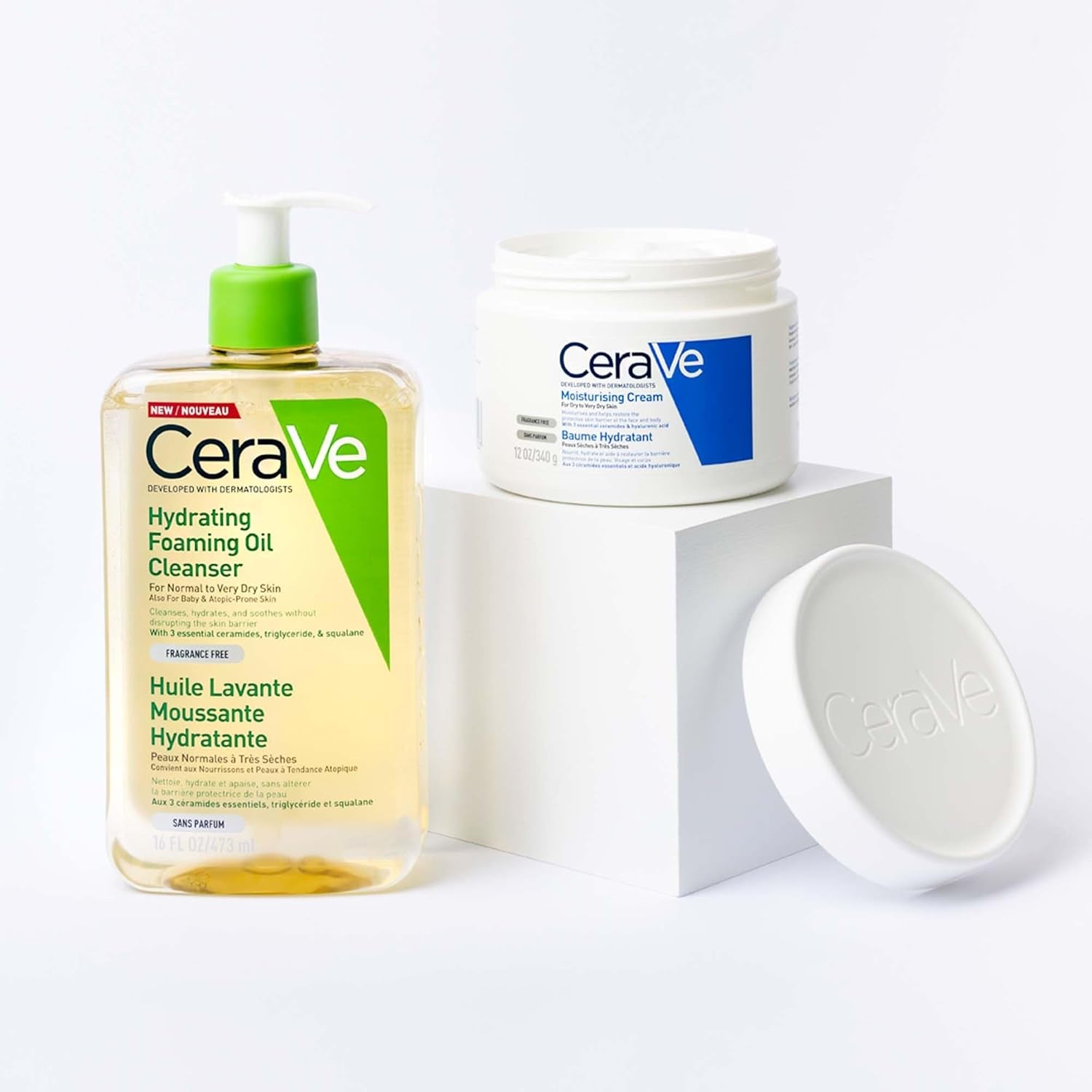 Moisturising Cream, Face & Body, with 3 Essential Ceramides & Hyaluronic Acid, for Dry to Very Dry Skin, 454 G/16 Oz