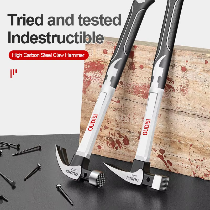 Multifunction Non-Slip Shockproof Steel Hammer Hand Tool Magnetic Claw Hammer for Woodworking Automatic Nail Suction Hammer