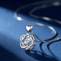 Heart Twisted Crystal Pendant 925 Sterling Silver Necklace Womens Jewellery Gift
