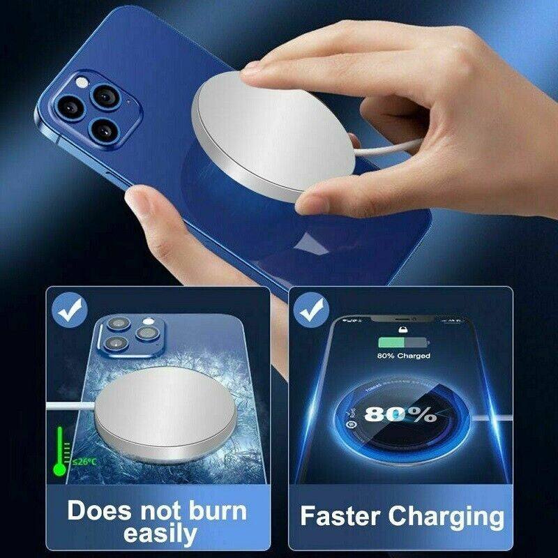 Fast Wireless Charger 15W Magsafe Apple Iphone 15 14 13 12 + USB a to C Adaptor