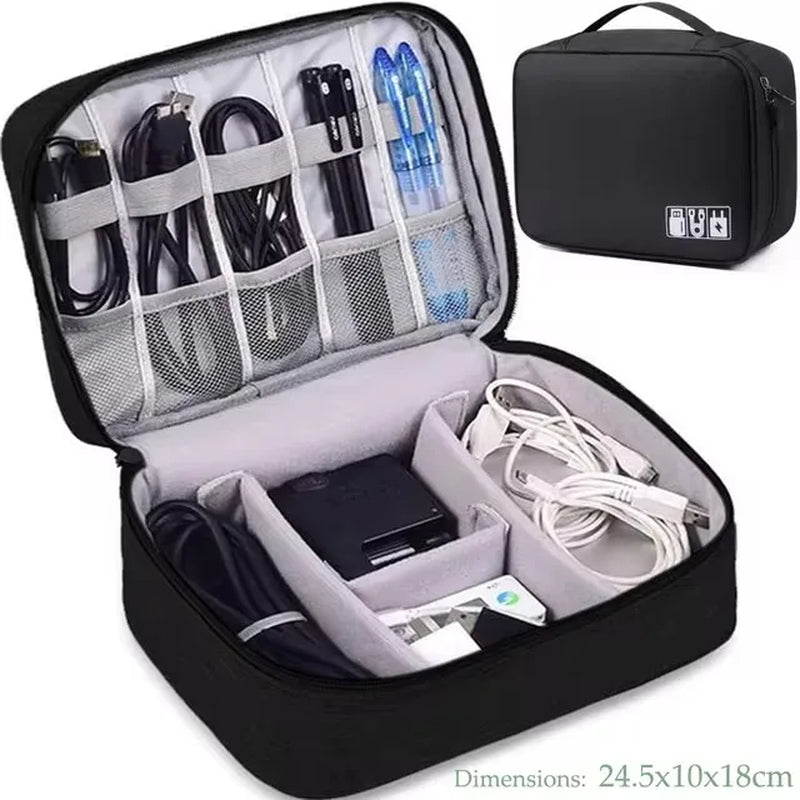 Cable Storage Bag Waterproof Digital Electronic Accessories Organizer Portable Travel Cable Organizer Case for Cable Charger