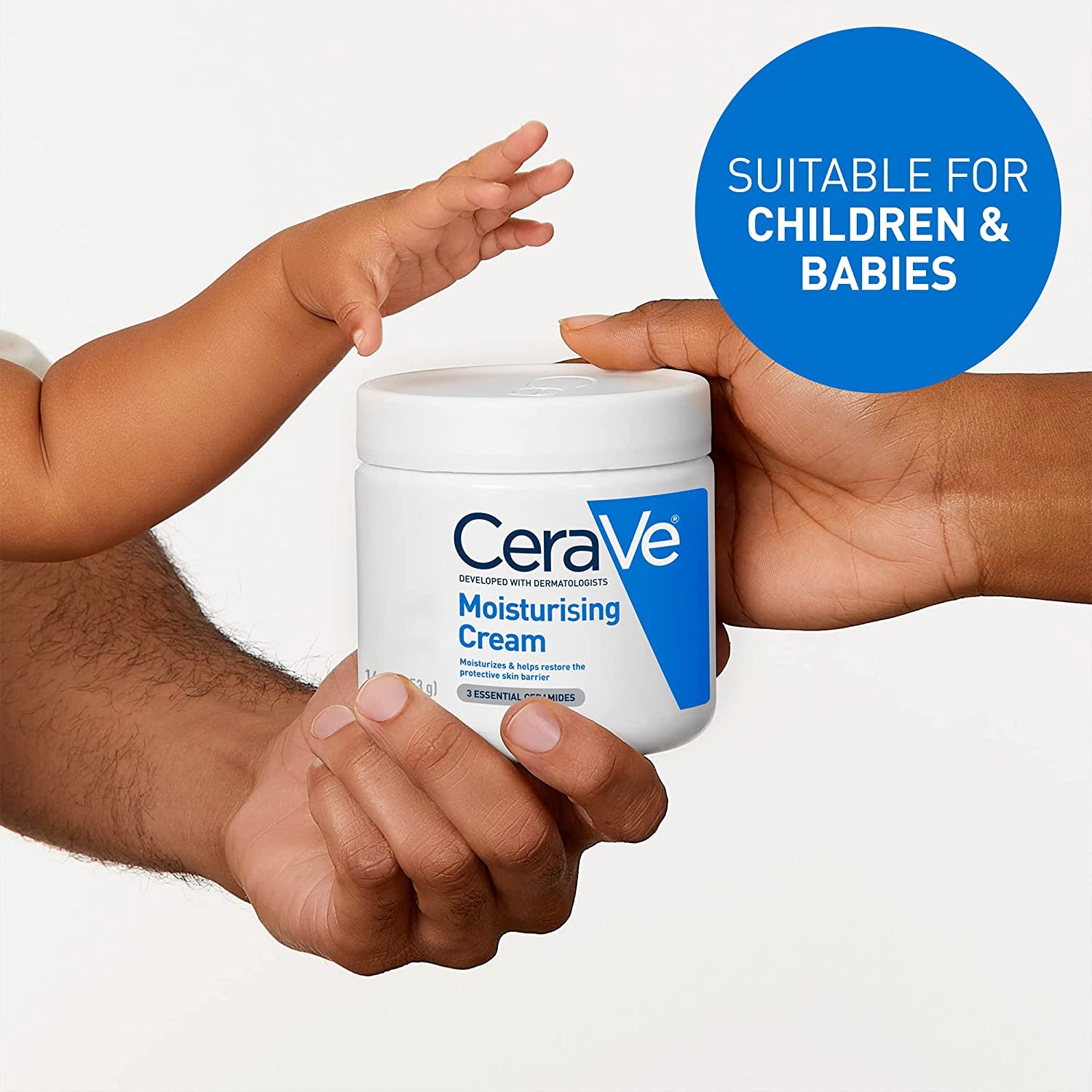 Moisturising Cream, Face & Body, with 3 Essential Ceramides & Hyaluronic Acid, for Dry to Very Dry Skin, 454 G/16 Oz