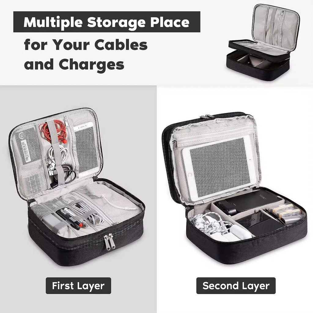 Cable Storage Bag Waterproof Digital Electronic Accessories Organizer Portable Travel Cable Organizer Case for Cable Charger