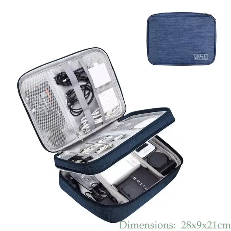Cable Storage Bag Waterproof Digital Electronic Accessories Organizer Portable Travel Cable Organizer Case for Cable Charger