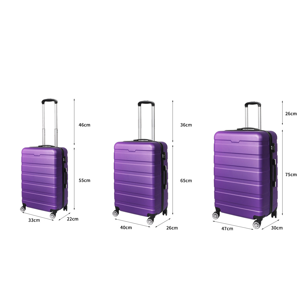 NNEIDS Slimbridge 3PC Luggage sets Suitcase Purple
