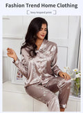 Pajamas Set Long Sleeve Sleepwear Women Button down Nightwear Pj Sets Print Shirt with Trouser Loungewear Female Pyjamas Suits